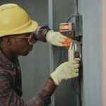 Young man working as a handyman