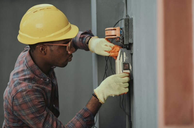 Young man working as a handyman