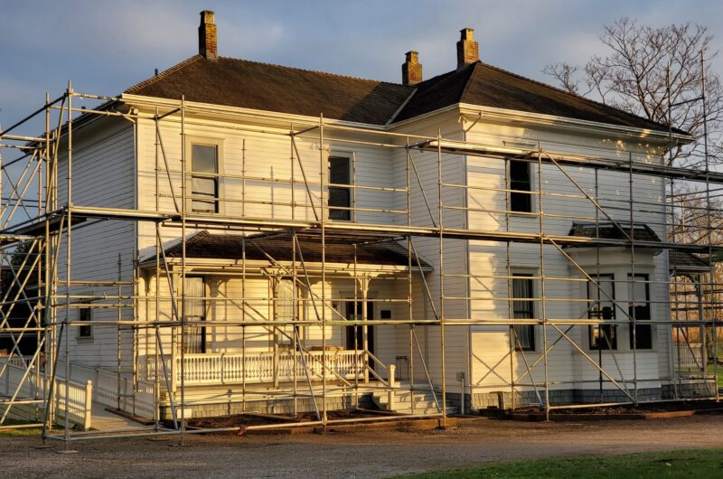 House with scaffolding